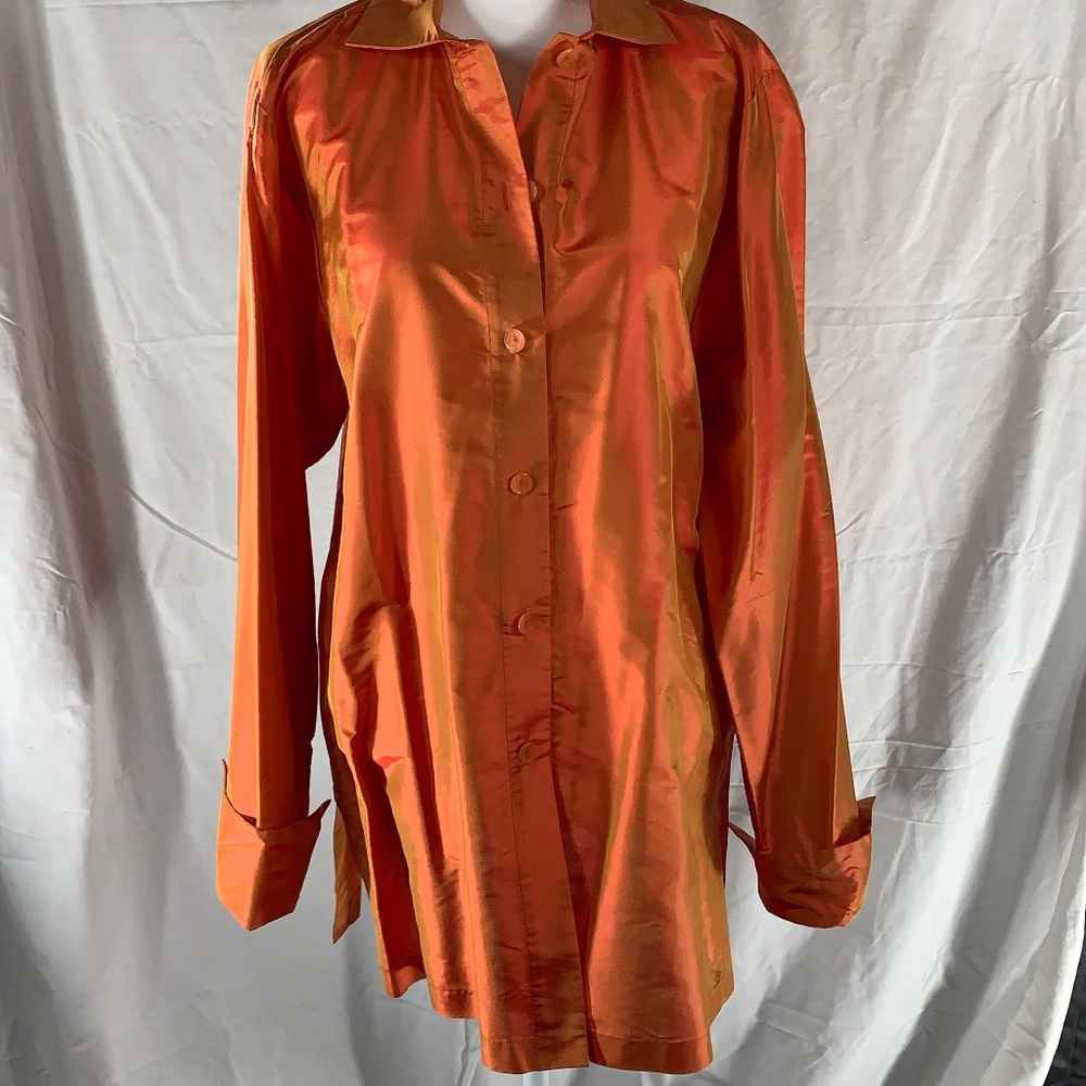 Linda Allard Ellen Tracy Silk Button Shirt - 6
